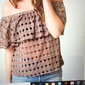 Adorable off the shoulder top!